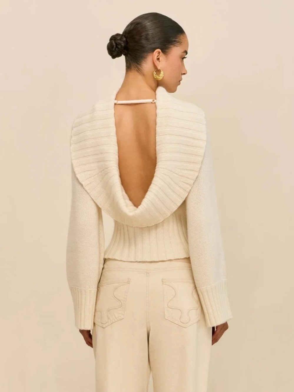 NWT New Cult Gaia Milika Sweater Off White Size Medium
